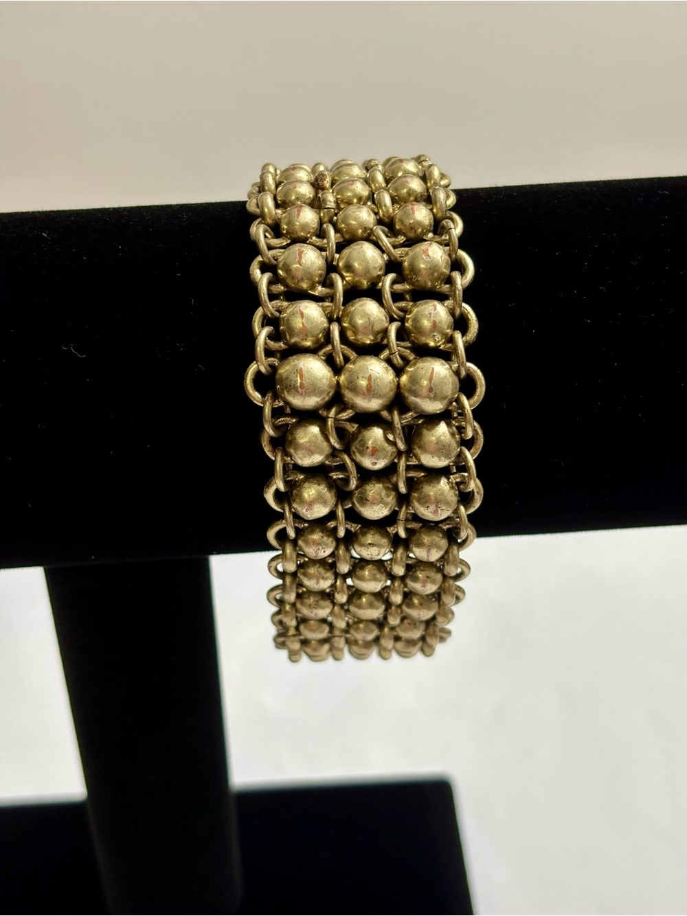 KENNETH COLE REACTION Gold Metal Bracelet beaded and bold